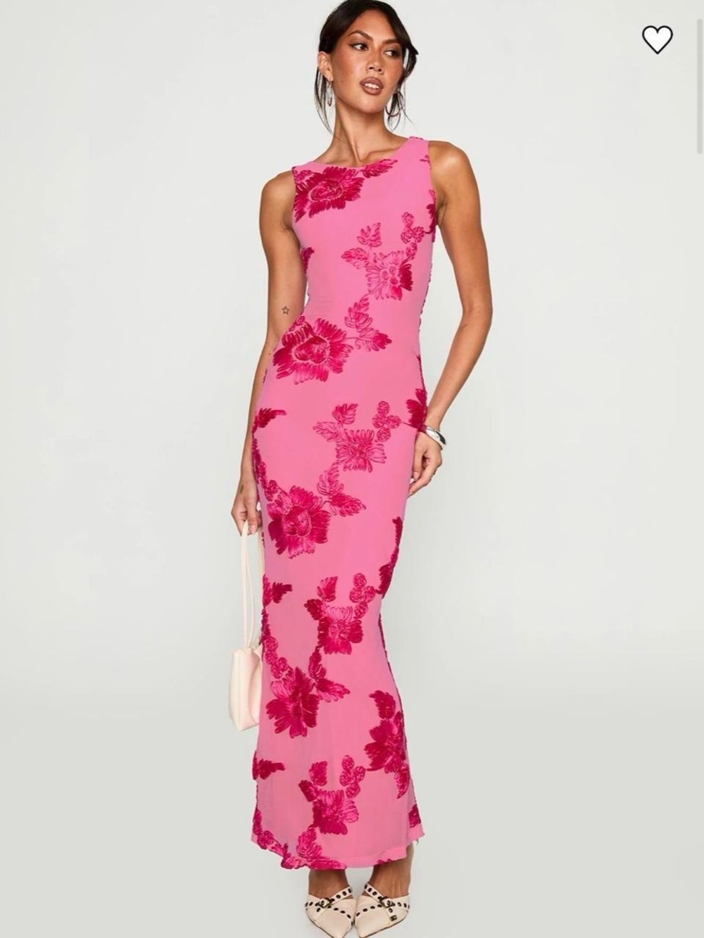 Princess Polly Pink Floral Embroidered Sleeveless Maxi Dress